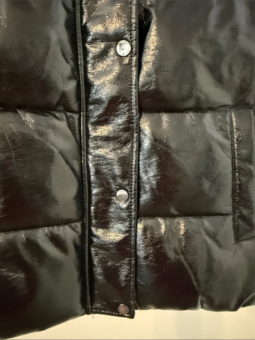 Dex Black Shiny Puffer Vest